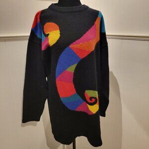 Geometrical vintage 80's long cardigan Dalia brand